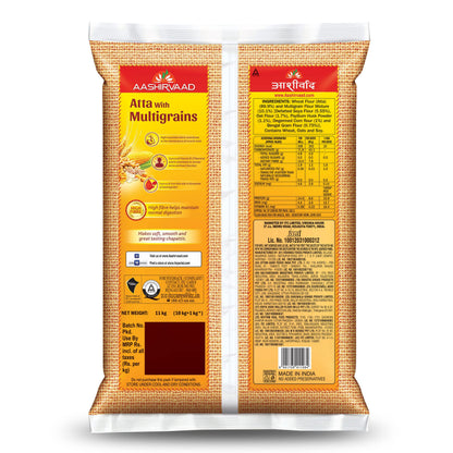 Aashirvaad Atta with Multigrains, 1kg pack | High Fibre & High Protein Multigrain Atta | 6 Natural Grains