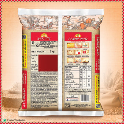 Aashirvaad Atta with Multigrains, 1kg pack | High Fibre & High Protein Multigrain Atta | 6 Natural Grains